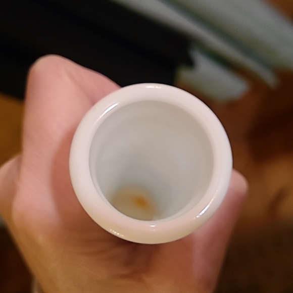 3- Vintage White Milk Glass Bottle Bud Vases Hoosier Glass Swirl Design #4094 - Picture 9 of 9